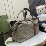 Uubags | Gucci Jackie 1961 Large Duffle Beige and ebony GG Supreme Tender canvas Bag 45x45x21cm - 5