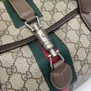 Uubags | Gucci Jackie 1961 Large Duffle Beige and ebony GG Supreme Tender canvas Bag 45x45x21cm - 3