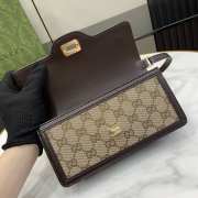 Uubags | Gucci Luce shoulder bag beige and ebony original GG canvas brown leather 20x10x4cm - 3