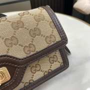 Uubags | Gucci Luce shoulder bag beige and ebony original GG canvas brown leather 20x10x4cm - 2