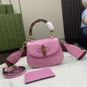 Uubags | Gucci Bamboo 1947 Rosso Anco pink patent leather 17x12x7.5cm - 1