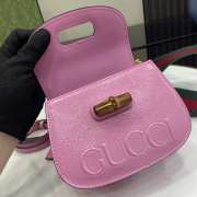 Uubags | Gucci Bamboo 1947 Rosso Anco pink patent leather 17x12x7.5cm - 3