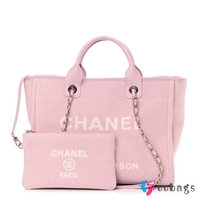 Uubags | Chanel Deauville 22A tote bag in light pink 32cm - 1