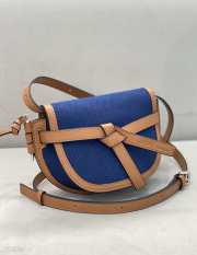 Uubags | Loewe Gate Mini Anagram Shoulder Bag Blue/Brown 21x12.5x9cm - 5