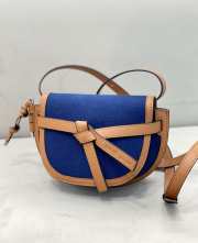 Uubags | Loewe Gate Mini Anagram Shoulder Bag Blue/Brown 21x12.5x9cm - 2