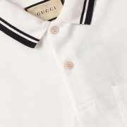 Uubags | Gucci piquet polo white shirt with double G for men - 5