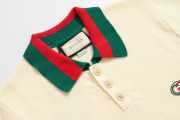 Uubags | Gucci Ivory Knit Cotton Polo T-Shirt With Web Blue and red intarsia for men - 4