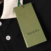 Uubags | Gucci black heavy cotton jersey polo with Interlocking G green and red Web - 4