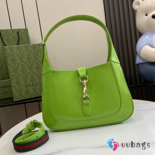 Uubags | Gucci Jackie mini bag in green patent leather 27.5x19x4cm - 1