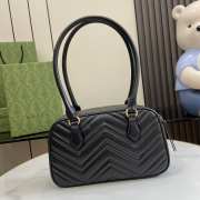 Uubags | Gucci GG Marmont Small Top Handle Bag In Black 25.5x15.5x6.5cm - 5