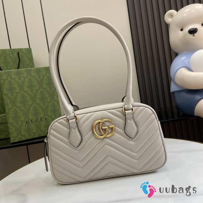 Uubags | Gucci GG Marmont Small Top Handle Bag In Light Grey 25.5x15.5x6.5cm - 1