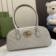 Uubags | Gucci GG Marmont Medium Top Handle Bag In Light Grey 35.5x16.5x7cm - 1