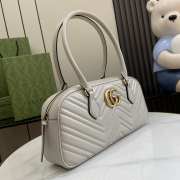 Uubags | Gucci GG Marmont Medium Top Handle Bag In Light Grey 35.5x16.5x7cm - 6