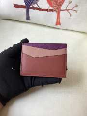 Uubags | Puzzle plain cardholder in classic calfskin deep aubergine/burgundy 7.5x10.3x0.3cm - 3