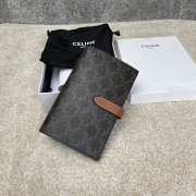 Uubags | Celine Strap Wallet In Triomphe Canvas And Lambskin Tan 19cm - 3