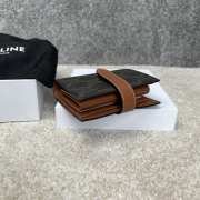 Uubags | Celine Small Strap Wallet In Triomphe Canvas And Lambskin Tan 10.5x9x2cm - 4