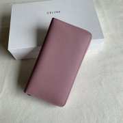 Uubags | Celine Large Zipped Wallet In Grained Calfskin Purple 19x10x2cm - 4