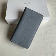 Uubags | Celine Large Zipped Wallet In Grained Calfskin Grey 19x10x2cm - 4