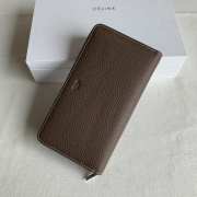 Uubags | Celine Large Zipped Wallet In Grained Calfskin Brown 19x10x2cm - 1