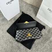 Uubags | Celine Lola Bag In Triomphe Canvas Two-Tone Black 28x12x5cm - 5