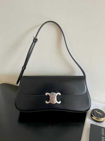 Uubags | Celine Lola Black Bag In Shiny Calfskin 28x12x5cm