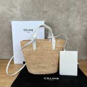 Uubags | Celine Teen White Supple Panier In Raffia And Calfskin Blanc De Blanc 21.5x22x13cm - 5