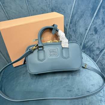 Uubags | Miu Miu Arcadie leather bag in blue 10.5x22x7.5cm