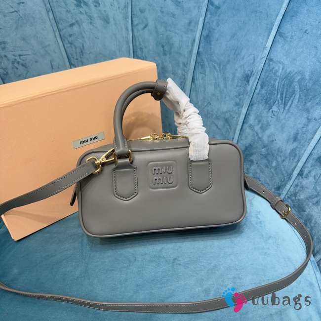 Uubags | Miu Miu Arcadie leather bag in grey 10.5x22x7.5cm - 1