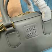 Uubags | Miu Miu Arcadie leather bag in grey 10.5x22x7.5cm - 4