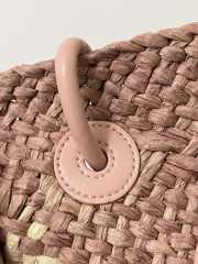 Uubags | Loewe Anagram Basket bag in iraca palm and calfskin light pink 46x24x16cm - 3