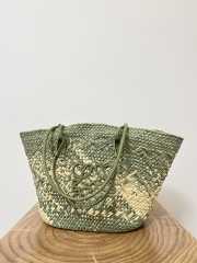 Uubags | Loewe Anagram Basket bag in iraca palm and calfskin sage 46x24x16cm - 6