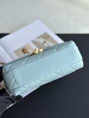 Uubags | Chanel 24A Pearl Chain Flap Bag Light Blue 20x7.5x15cm - 6