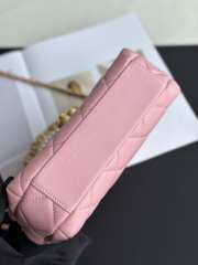 Uubags | Chanel 24A Pearl Chain Flap Bag Pink 20x7.5x15cm - 6