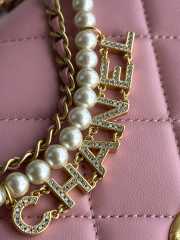 Uubags | Chanel 24A Pearl Chain Flap Bag Pink 20x7.5x15cm - 2