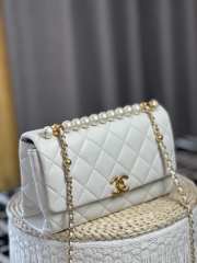 Uubags | Chanel 24A Pearl Handle Mini Flap Bag White 14x23x8cm - 6