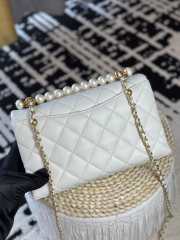 Uubags | Chanel 24A Pearl Handle Mini Flap Bag White 14x23x8cm - 2