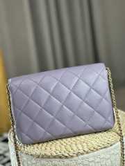 Uubags | Chanel 24A Pearl Chain Flap Bag Purple 20x7.5x15cm - 6