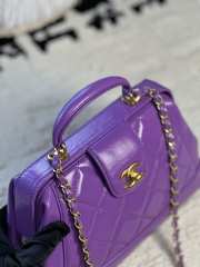 Uubags | Chanel Bag With Handle Shiny Lambskin & Gold Plated Metal Violet 16x23.5x8cm - 2