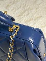 Uubags | Chanel Bag With Handle Shiny Lambskin & Gold Plated MetalBlue 16x23.5x8cm - 6