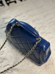 Uubags | Chanel Bag With Handle Shiny Lambskin & Gold Plated MetalBlue 16x23.5x8cm - 3