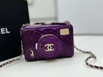 Uubags | Chanel AS4817 Camera Bag In Purple 11.5x16x6cm