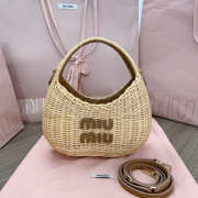 Uubags | Miu Miu Wander Wicker Hobo Bag 17x20x6cm - 1