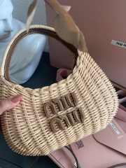 Uubags | Miu Miu Wander Wicker Hobo Bag 17x20x6cm - 2