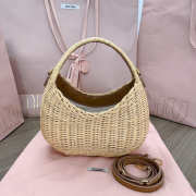 Uubags | Miu Miu Wander Wicker Hobo Bag 17x20x6cm - 5