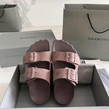 Uubags | Balenciaga Sunday Sandal in pink suede calfskin 