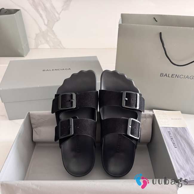 Uubags | Balenciaga Sunday Sandal in black suede calfskin - 1