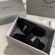 Uubags | Balenciaga Furry Slide Black Sandal - 5