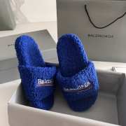 Uubags | Balenciaga Furry Slide Sandal In Blue - 6