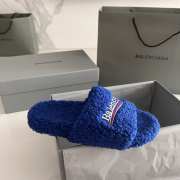 Uubags | Balenciaga Furry Slide Sandal In Blue - 5