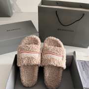 Uubags | Balenciaga Furry Slide Sandal In Beige - 1